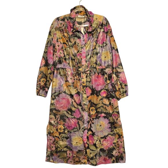 Roseanna Polaroid Technique Paolo Trench Light Coat Multi Color Metallic NEW - Picture 2 of 16